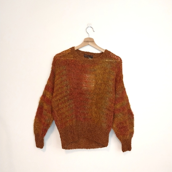 Bernat Klein Sweaters - Bernat Klein Vintage Loose Knit Pullover Sweater Orange Size Small/Medium